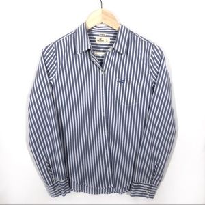 Hollister Button Up Sz S Blue White Top Classic